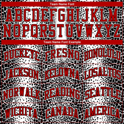 Custom Black Red-White Animal Fur Print Round Neck Sublimation Basketball Suit Jersey - Sky-Custom