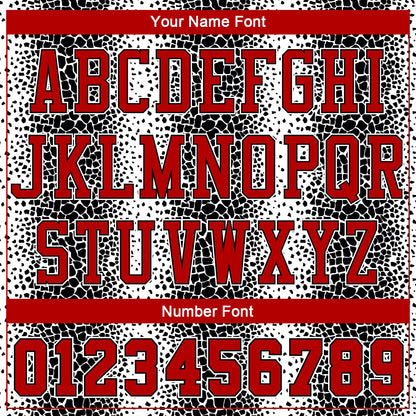 Custom Black Red-White Animal Fur Print Round Neck Sublimation Basketball Suit Jersey - Sky-Custom
