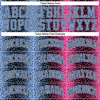 Custom Black Light Blue-Pink Animal Fur Print Round Neck Sublimation Basketball Suit Jersey - Sky-Custom