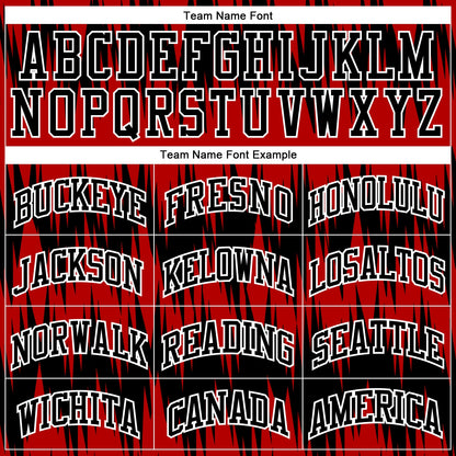 Custom Black Red-White Round Neck Sublimation Basketball Suit Jersey - Sky-Custom