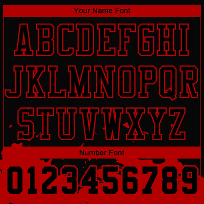 Custom Black Red Color Splash Round Neck Sublimation Basketball Suit Jersey - Sky-Custom