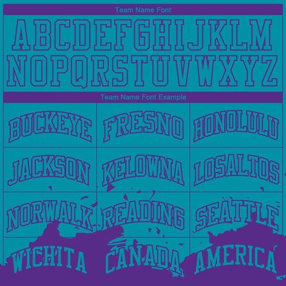 Custom Teal Purple Color Splash Round Neck Sublimation Basketball Suit Jersey - Sky-Custom