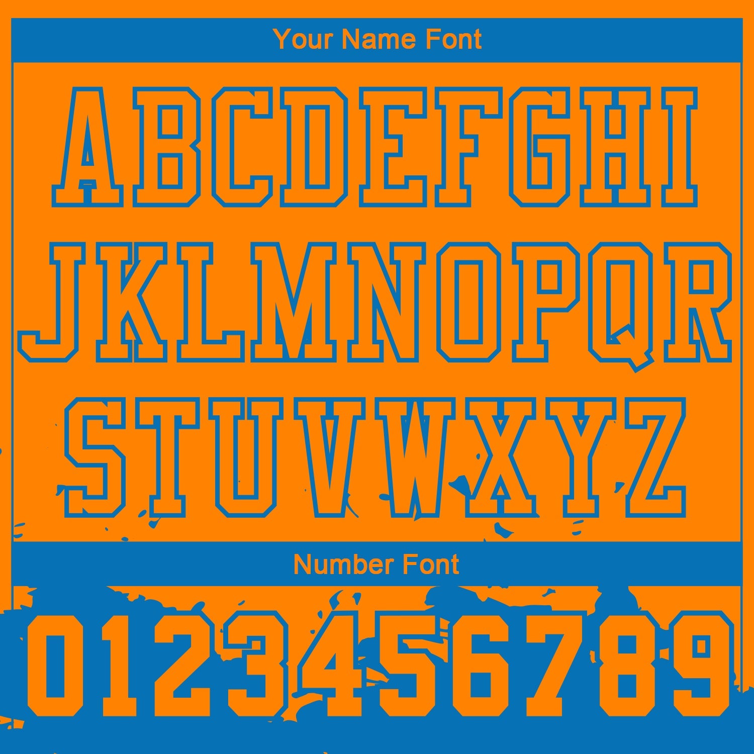 Custom Bay Orange Blue Color Splash Round Neck Sublimation Basketball Suit Jersey - Sky-Custom