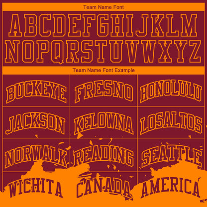 Custom Maroon Bay Orange Color Splash Round Neck Sublimation Basketball Suit Jersey - Sky-Custom