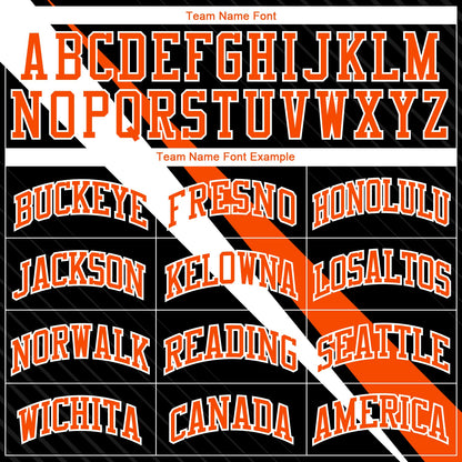 Custom Black Orange-White Diagonal Lines Round Neck Sublimation Basketball Suit Jersey - Sky-Custom