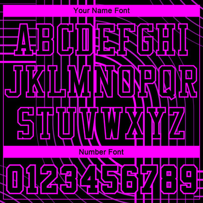 Custom Black Deep Pink Tracks Round Neck Sublimation Basketball Suit Jersey - Sky-Custom