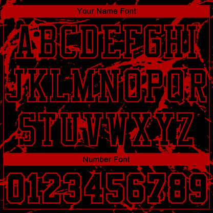 Custom Black Red Abstract Grunge Art Round Neck Sublimation Basketball Suit Jersey - Sky-Custom