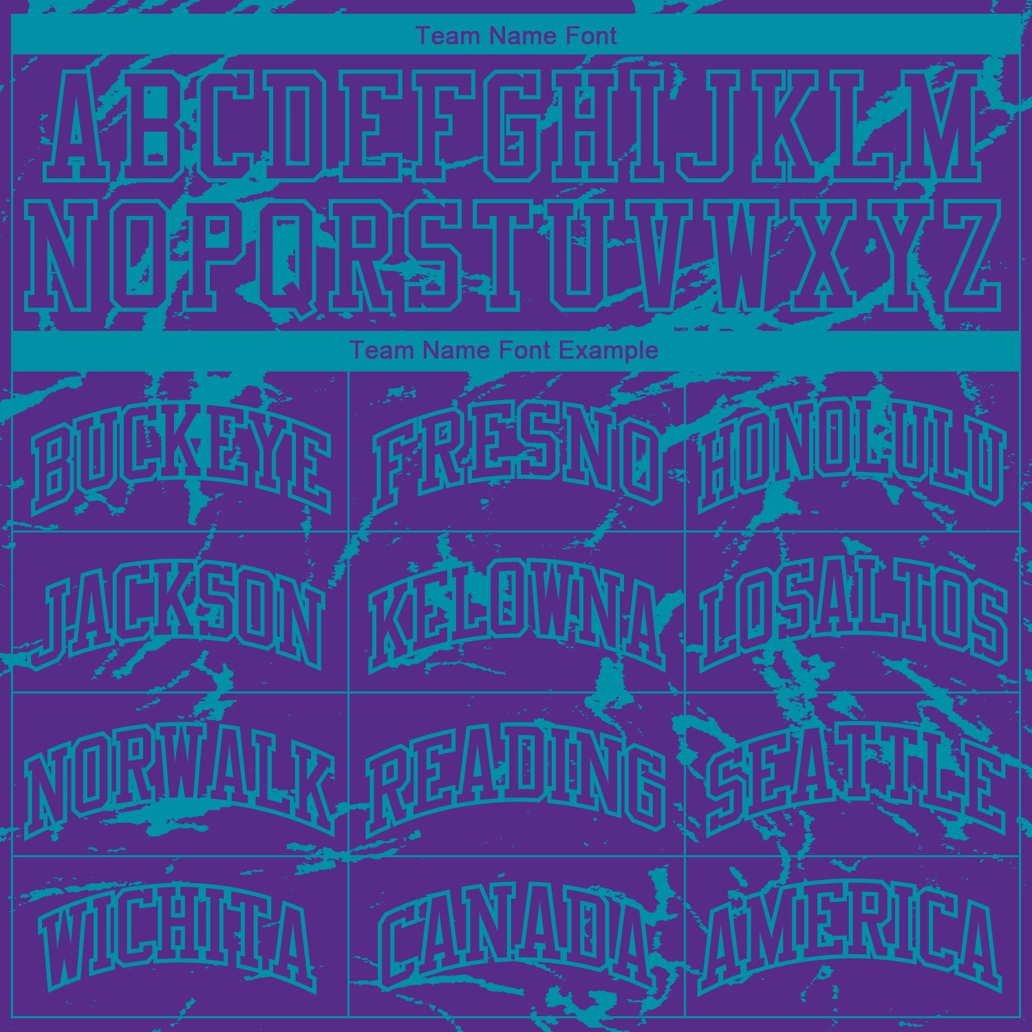 Custom Purple Teal Abstract Grunge Art Round Neck Sublimation Basketball Suit Jersey - Sky-Custom