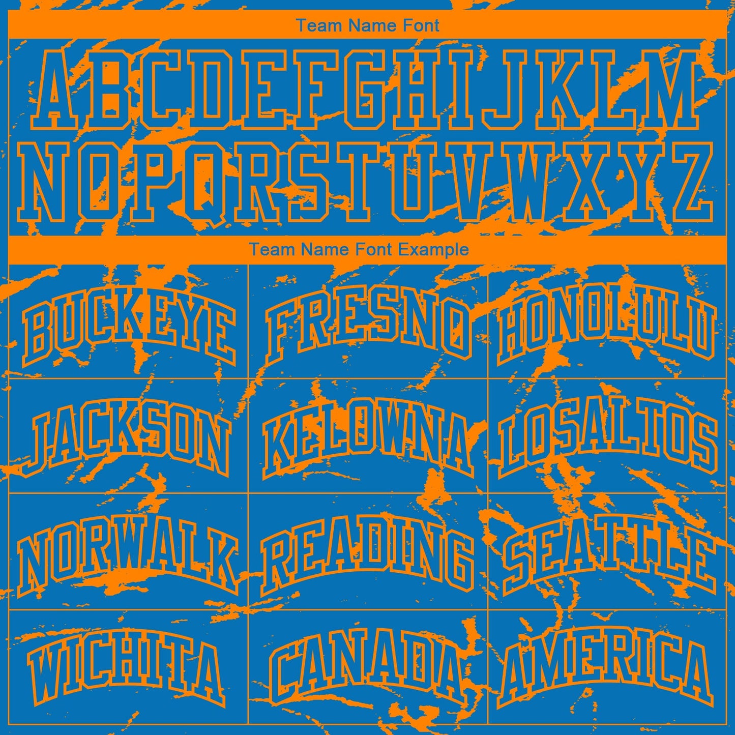 Custom Blue Bay Orange Abstract Grunge Art Round Neck Sublimation Basketball Suit Jersey - Sky-Custom