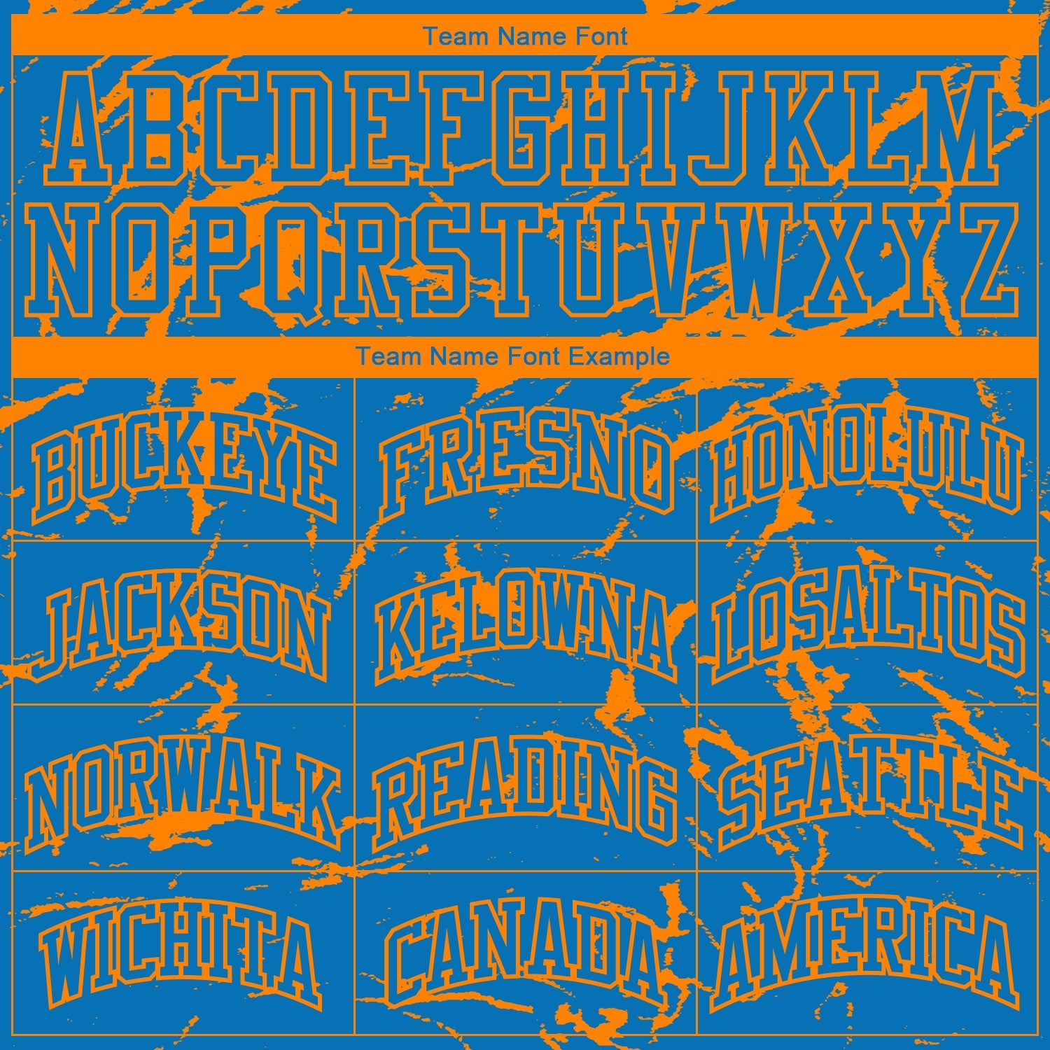 Custom Blue Bay Orange Abstract Grunge Art Round Neck Sublimation Basketball Suit Jersey - Sky-Custom