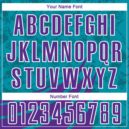 Custom Teal Purple-White Wind Shapes Round Neck Sublimation Basketball Suit Jersey - Sky-Custom