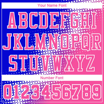 Custom Pink Royal-White Gradient Two Tone Diamond Shape Round Neck Sublimation Basketball Suit Jersey - Sky-Custom