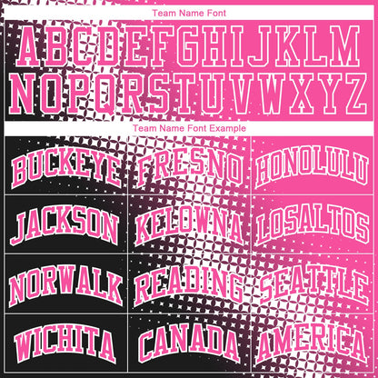 Custom Black Pink-White Gradient Two Tone Diamond Shape Round Neck Sublimation Basketball Suit Jersey - Sky-Custom
