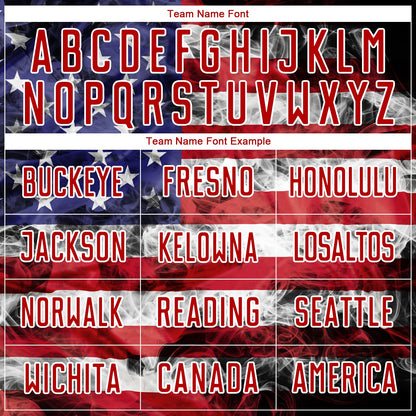 Custom White Royal-Red American Flag Fashion Round Neck Sublimation Basketball Suit Jersey - Sky-Custom