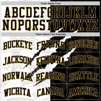 Custom Graffiti Pattern Black Old Gold-White Scratch Round Neck Sublimation Basketball Suit Jersey - Sky-Custom