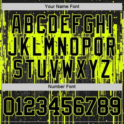Custom Black Neon Green Dripping Splatter Art Round Neck Sublimation Basketball Suit Jersey - Sky-Custom