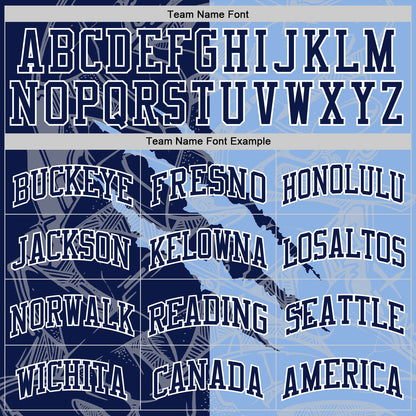 Custom Graffiti Pattern Navy Light Blue-White Scratch Round Neck Sublimation Basketball Suit Jersey - Sky-Custom