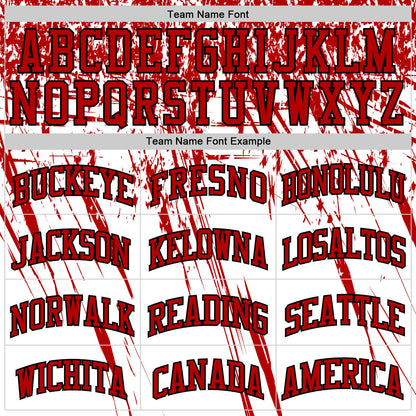 Custom White Red-Black Splash Round Neck Sublimation Basketball Suit Jersey - Sky-Custom