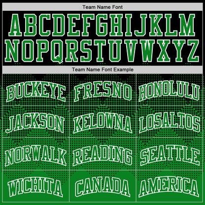 Custom Black Grass Green-White Gradient Square Shapes Round Neck Sublimation Basketball Suit Jersey - Sky-Custom