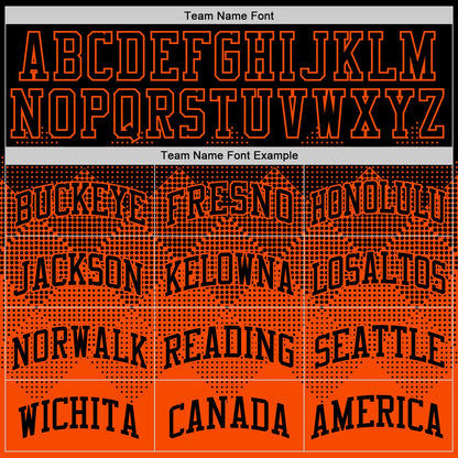 Custom Black Orange Gradient Square Shapes Round Neck Sublimation Basketball Suit Jersey - Sky-Custom