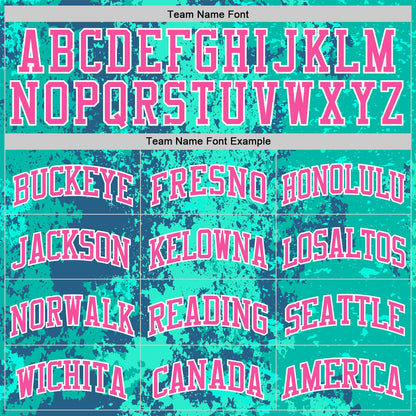 Custom Teal Pink Royal-White Splash Round Neck Sublimation Basketball Suit Jersey - Sky-Custom