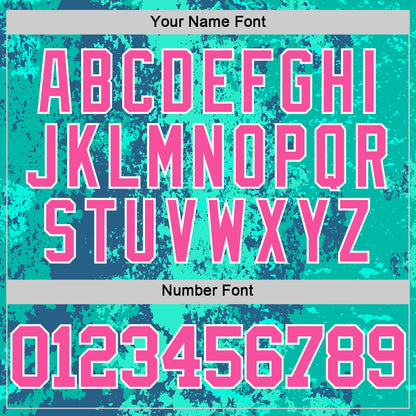 Custom Teal Pink Royal-White Splash Round Neck Sublimation Basketball Suit Jersey - Sky-Custom