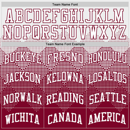 Custom White Maroon Gradient Square Shapes Round Neck Sublimation Basketball Suit Jersey - Sky-Custom