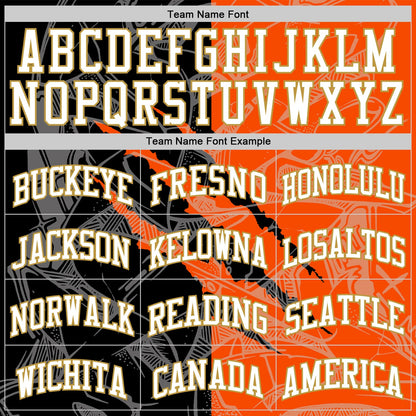 Custom Graffiti Pattern White Black Orange-Old Gold Scratch Round Neck Sublimation Basketball Suit Jersey - Sky-Custom