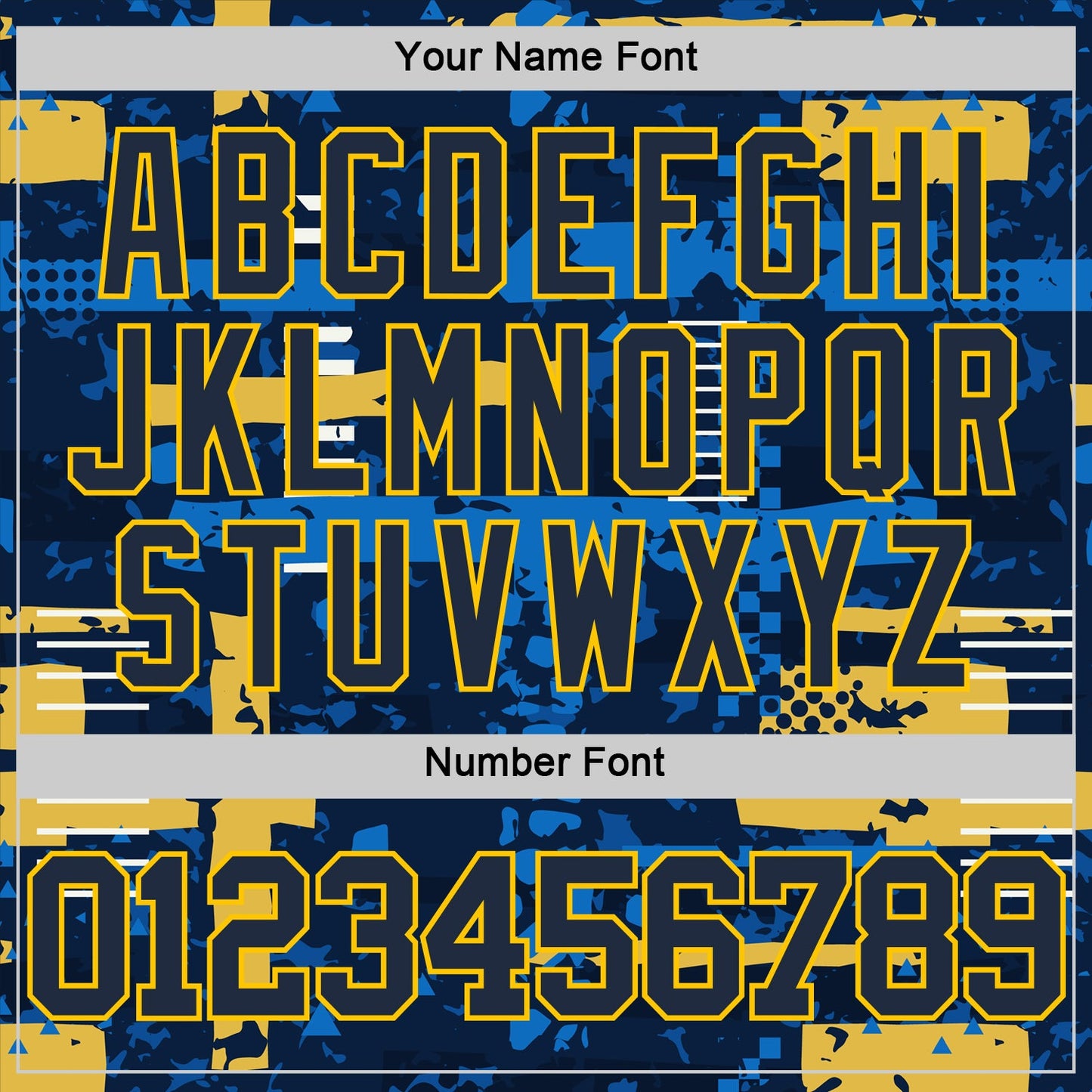 Custom Navy Yellow Abstract Shape Fragment Art Round Neck Sublimation Basketball Suit Jersey - Sky-Custom