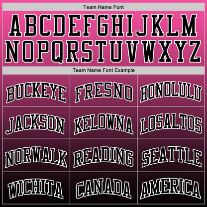 Custom Pink Black-White Fade Fashion Round Neck Sublimation Basketball Suit Jersey - Sky-Custom