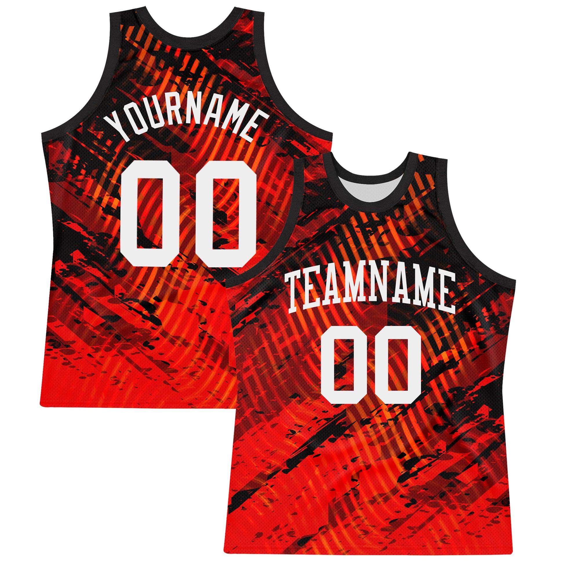 Custom Red White-Black Splash Round Neck Sublimation Basketball Suit Jersey - Sky-Custom