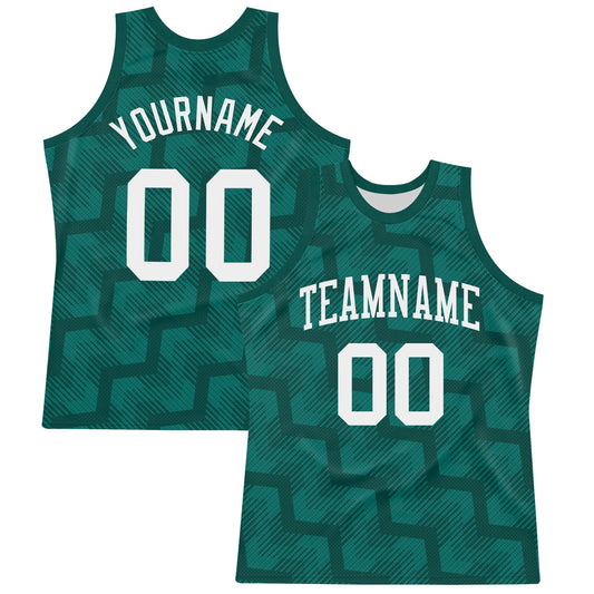 Custom Green White Line Round Neck Sublimation Basketball Suit Jersey - Sky-Custom