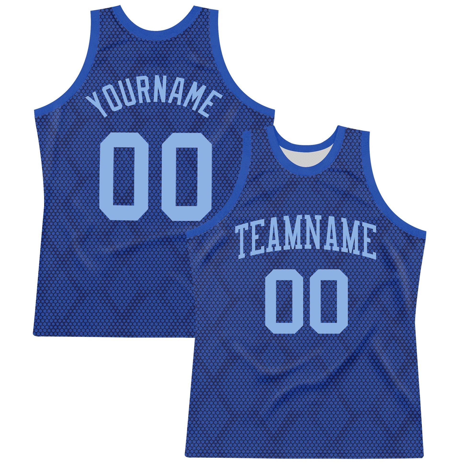 Custom Royal Light Blue Dot Round Neck Sublimation Basketball Suit Jersey - Sky-Custom