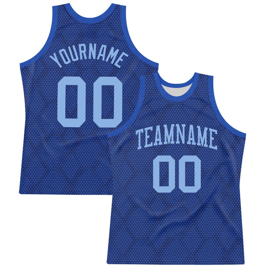 Custom Royal Light Blue Dot Round Neck Sublimation Basketball Suit Jersey - Sky-Custom