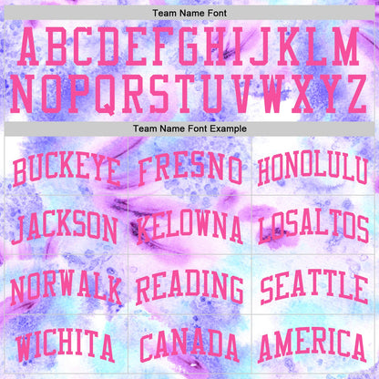 Custom Tie Dye Pink-Purple Round Neck Sublimation Basketball Suit Jersey - Sky-Custom