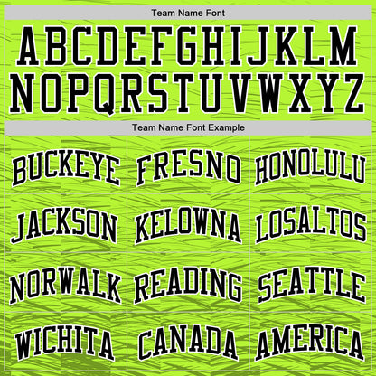 Custom Neon Green Black-White Line Round Neck Sublimation Basketball Suit Jersey - Sky-Custom