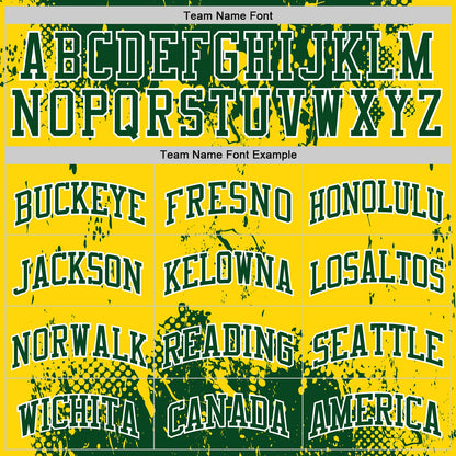 Custom Green Yellow-White Abstract Splatter Grunge Art Round Neck Sublimation Basketball Suit Jersey - Sky-Custom