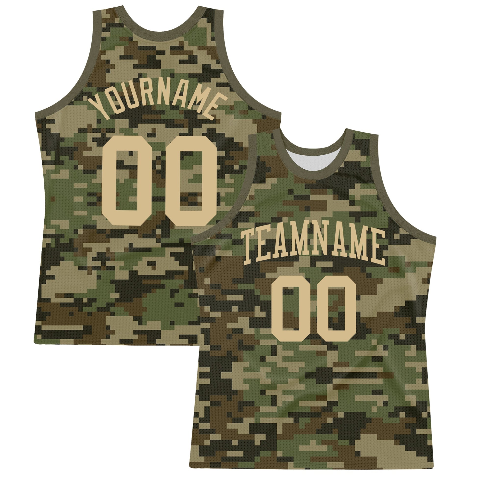 Custom Camo Vegas Gold-Olive Round Neck Sublimation Salute To Service Basketball Suit Jersey - Sky-Custom
