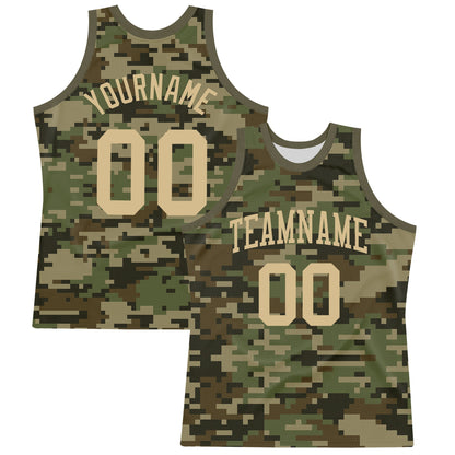 Custom Camo Vegas Gold-Olive Round Neck Sublimation Salute To Service Basketball Suit Jersey - Sky-Custom