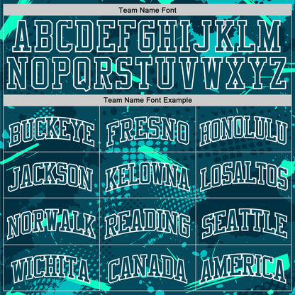 Custom Green Aqua-White Splash Round Neck Sublimation Basketball Suit Jersey - Sky-Custom