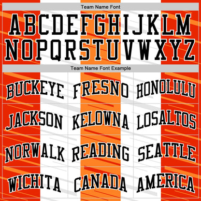 Custom White Black-Orange Line Round Neck Sublimation Basketball Suit Jersey - Sky-Custom