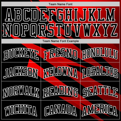 Custom Black Red-White Line Round Neck Sublimation Basketball Suit Jersey - Sky-Custom