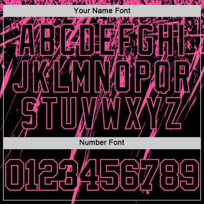 Custom Black Pink Splash Round Neck Sublimation Basketball Suit Jersey - Sky-Custom