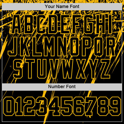 Custom Black Gold Splash Round Neck Sublimation Basketball Suit Jersey - Sky-Custom