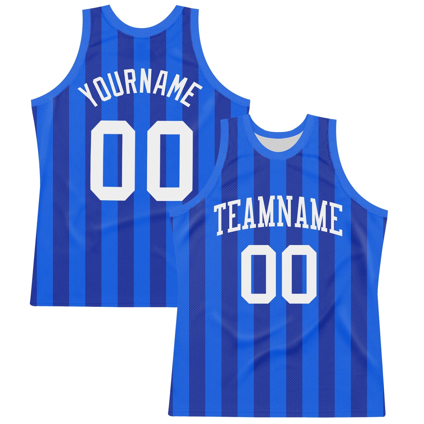 Custom Royal White Line Round Neck Sublimation Basketball Suit Jersey - Sky-Custom
