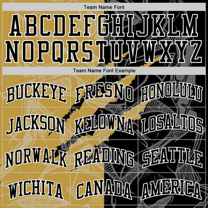 Custom Graffiti Pattern Black Old Gold-White Scratch Round Neck Sublimation Basketball Suit Jersey - Sky-Custom