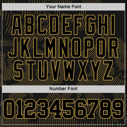 Custom Black Old Gold Curve Lines Round Neck Sublimation Basketball Suit Jersey - Sky-Custom