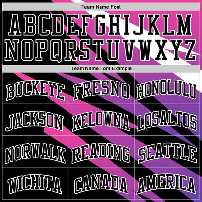 Custom Pink Black-White Line Round Neck Sublimation Basketball Suit Jersey - Sky-Custom