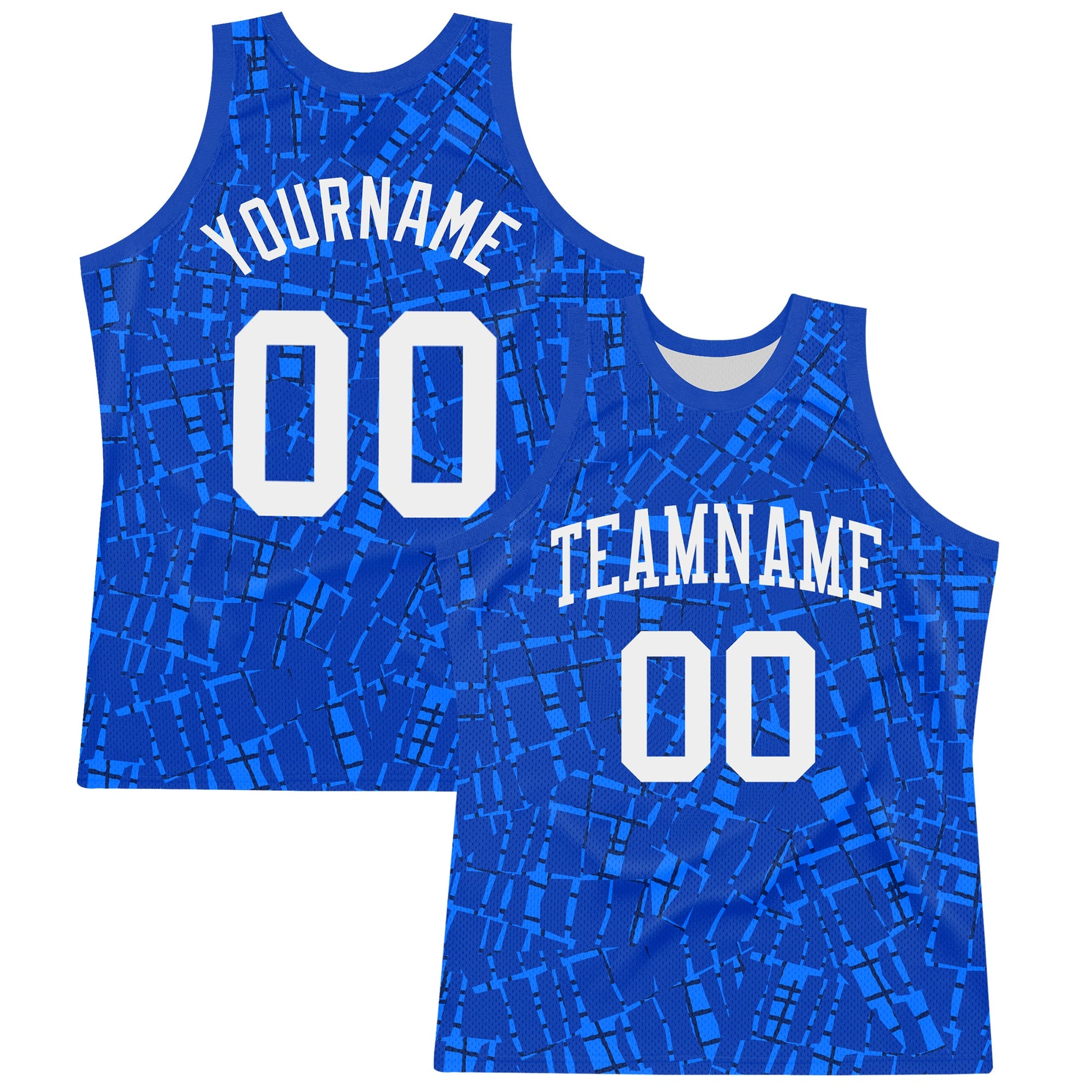 Custom Royal White Round Line Neck Sublimation Basketball Suit Jersey - Sky-Custom