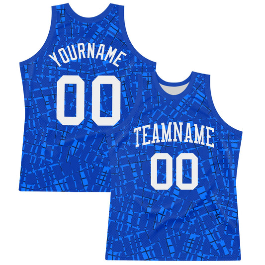 Custom Royal White Round Line Neck Sublimation Basketball Suit Jersey - Sky-Custom